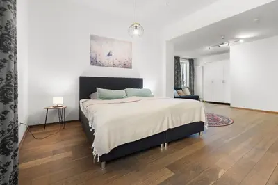 Ein Bett oder Betten in einem Zimmer der Unterkunft Altstadttraum für Familien und Radfahrer