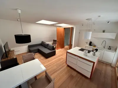 Küche/Küchenzeile in der Unterkunft Stadtflair Freising - moderne Wohnung im Zentrum