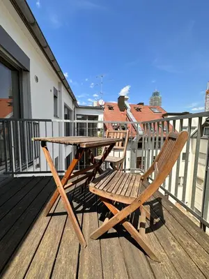 Ein Balkon oder eine Terrasse in der Unterkunft Stadtflair Freising - moderne Wohnung im Zentrum