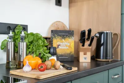 Küche/Küchenzeile in der Unterkunft Sauna Oase - stay play relax