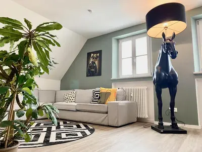 Ein Sitzbereich in der Unterkunft Stylisches City-Apartment - ruhig & zentral
