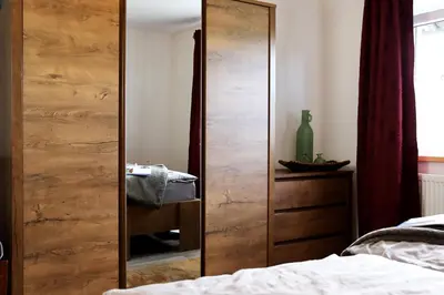 Ein Bett oder Betten in einem Zimmer der Unterkunft Fasanengarten in Traunreut