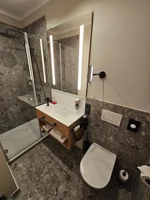 Ein Badezimmer in der Unterkunft Hotel Gasthof Stieglers