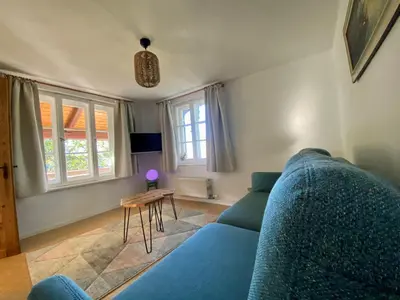 Ein Sitzbereich in der Unterkunft Ferienwohnung Prinzenhöhe
