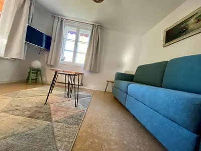 Ein Sitzbereich in der Unterkunft Ferienwohnung Prinzenhöhe