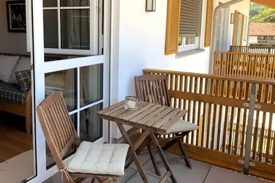 Ein Balkon oder eine Terrasse in der Unterkunft Maisonette Wohnung am Tegernsee