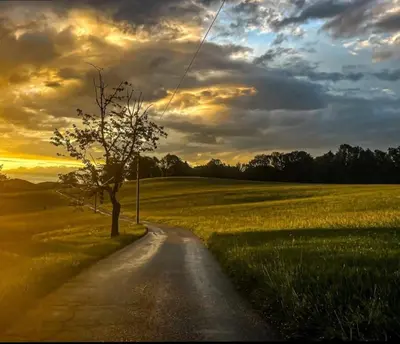 Blick auf den Sonnenuntergang/Sonnenaufgang von des Ferienhauses aus oder aus der Nähe