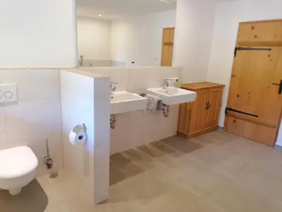 Ein Badezimmer in der Unterkunft Ferienhaus am Kellpointhof