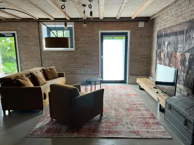 Ein Sitzbereich in der Unterkunft Landloft Haus Probst