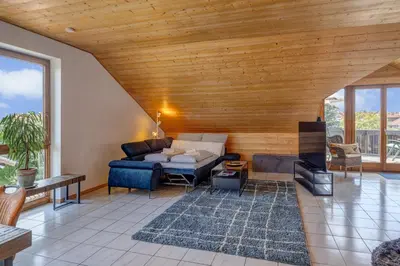 Ein Sitzbereich in der Unterkunft Stylish loft with balcony, quiet and spacious