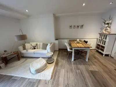 Ein Sitzbereich in der Unterkunft Ferienwohnung Agena