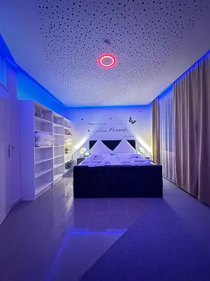 Ein Bett oder Betten in einem Zimmer der Unterkunft Modern Apartments Neuburg U - TOP - 2 Zimmer, Komfort, Zentrum, Wi-Fi, Smart TV, Stellplatz, Küche