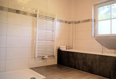 Ein Badezimmer in der Unterkunft Heidis Ferienwohnung