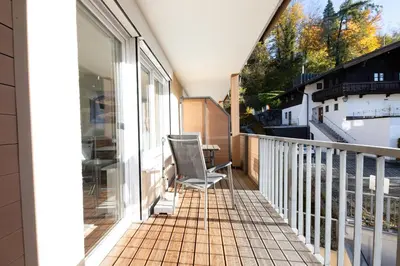 Ein Balkon oder eine Terrasse in der Unterkunft Dreitorspitzblick