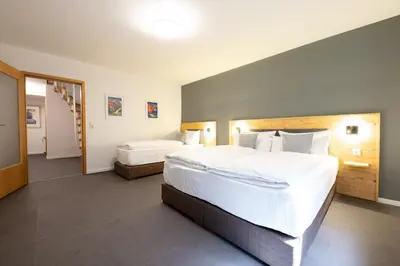 Ein Bett oder Betten in einem Zimmer der Unterkunft Mittendrin