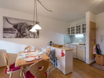 Küche/Küchenzeile in der Unterkunft Erdgeschosswohnung 8 im Bergschlössl