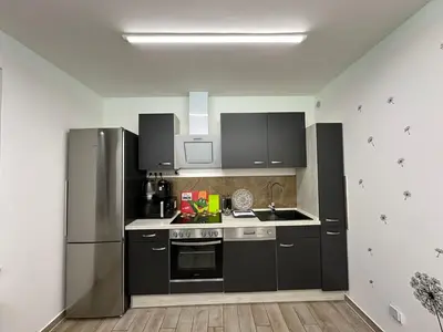 Küche/Küchenzeile in der Unterkunft Modern Apartments Neuburg C - TOP - 3 Zimmer, Stellplatz, Zentrum, Wi-Fi, 3 TV, Küche
