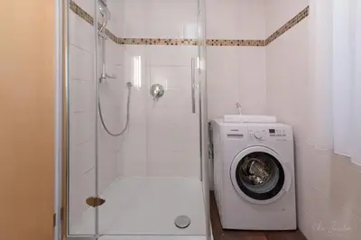 Ein Badezimmer in der Unterkunft Fewo Karwendelspitzblick