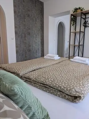 Ein Bett oder Betten in einem Zimmer der Unterkunft Ferienwohnungen Marcushof