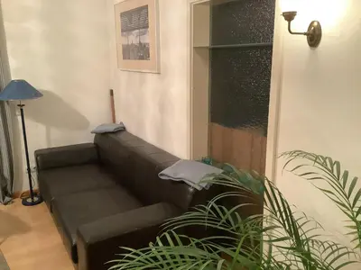 Ein Sitzbereich in der Unterkunft Ferienwohnung Schader