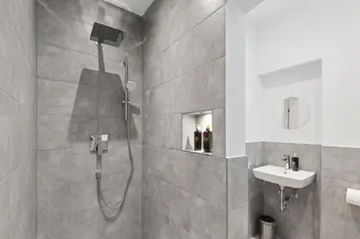 Ein Badezimmer in der Unterkunft Frisch renovierte Wohnung - Zentral/Ruhig/Modern