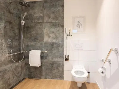 Ein Badezimmer in der Unterkunft Beim Gruber
