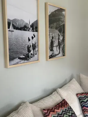 Ein Bett oder Betten in einem Zimmer der Unterkunft Ferienwohnung Bergrausch