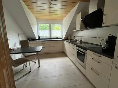 Küche/Küchenzeile in der Unterkunft Gemütliche 90qm Wohnung am Waldrand