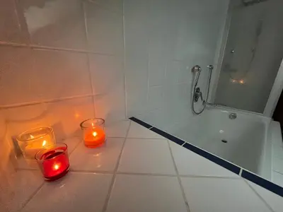 Ein Badezimmer in der Unterkunft Gemütliche 90qm Wohnung am Waldrand