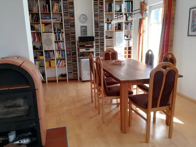 Ein Sitzbereich in der Unterkunft Ferienhaus Deller