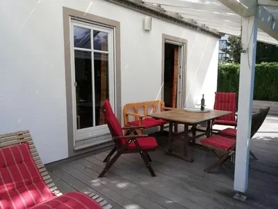 Ein Balkon oder eine Terrasse in der Unterkunft Ferienhaus Deller