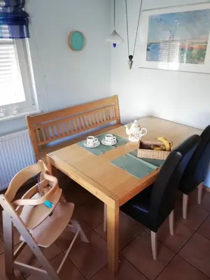 Ein Sitzbereich in der Unterkunft Ferienhaus Deller