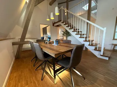 Ein Sitzbereich in der Unterkunft Großes Apartment für Business, Family & Friends