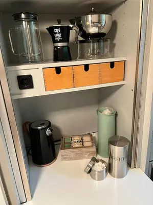 Küche/Küchenzeile in der Unterkunft Chiemsee-Hafen_Gemütliche Wohnung am Chiemsee