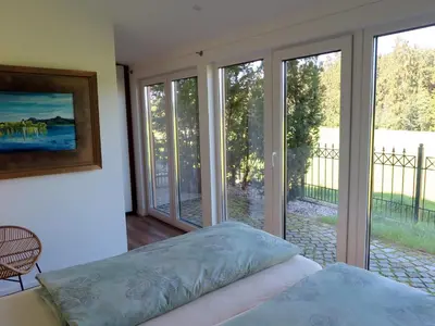Ein Bett oder Betten in einem Zimmer der Unterkunft Ferienwohnung Zirbentraum