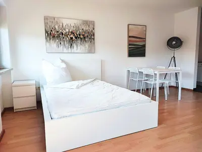 Ein Bett oder Betten in einem Zimmer der Unterkunft Apartment bei Wasserburg am Inn