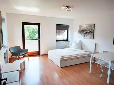 Ein Bett oder Betten in einem Zimmer der Unterkunft Apartment bei Wasserburg am Inn
