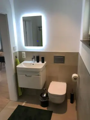Ein Badezimmer in der Unterkunft Schöne 1,5 Zimmer Wohnung mit Aussenterrasse, Nice small 1,5 room flat with an outside terrace