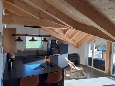 Küche/Küchenzeile in der Unterkunft Panorama-Suite-Chiemsee