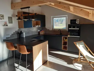 Küche/Küchenzeile in der Unterkunft Panorama-Suite-Chiemsee