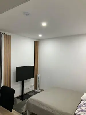 Ein Bett oder Betten in einem Zimmer der Unterkunft Moderne Einliegerwohnung nähe Ingolstadt und Bad Gögging