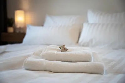 Ein Bett oder Betten in einem Zimmer der Unterkunft ApartHome Eching near Munich Airport