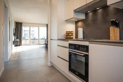 Küche/Küchenzeile in der Unterkunft ApartHome Eching near Munich Airport