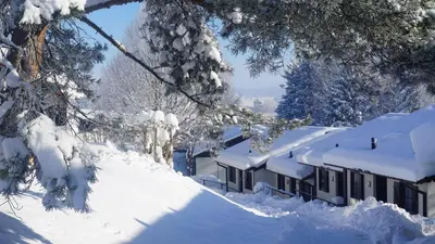 Lechbruck am See Feriendorf Hochbergle Haus 7 im Winter