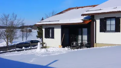 Lechbruck am See Feriendorf Hochbergle Haus 1 im Winter