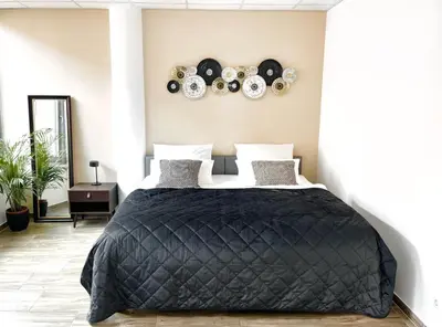 Ein Bett oder Betten in einem Zimmer der Unterkunft LeNi Living - Riesig! Repräsentativ! Ruhig!