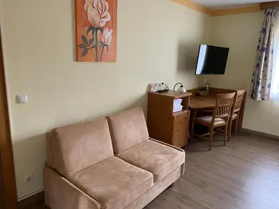 Ein Sitzbereich in der Unterkunft Marienhof