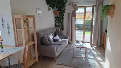 Ein Sitzbereich in der Unterkunft Ferienwohnung Oswald