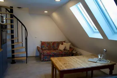 Ein Sitzbereich in der Unterkunft Haus Allgäu Wohnung Schwabennestle