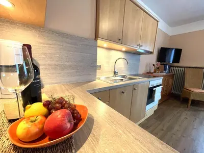 Küche/Küchenzeile in der Unterkunft Ferienwohnung 
